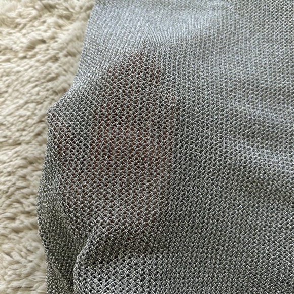 Bershka Metallic/ Silver Party Dress, Cover Up, Boho Strappy Mini Dress Sz Small - Picture 5 of 9